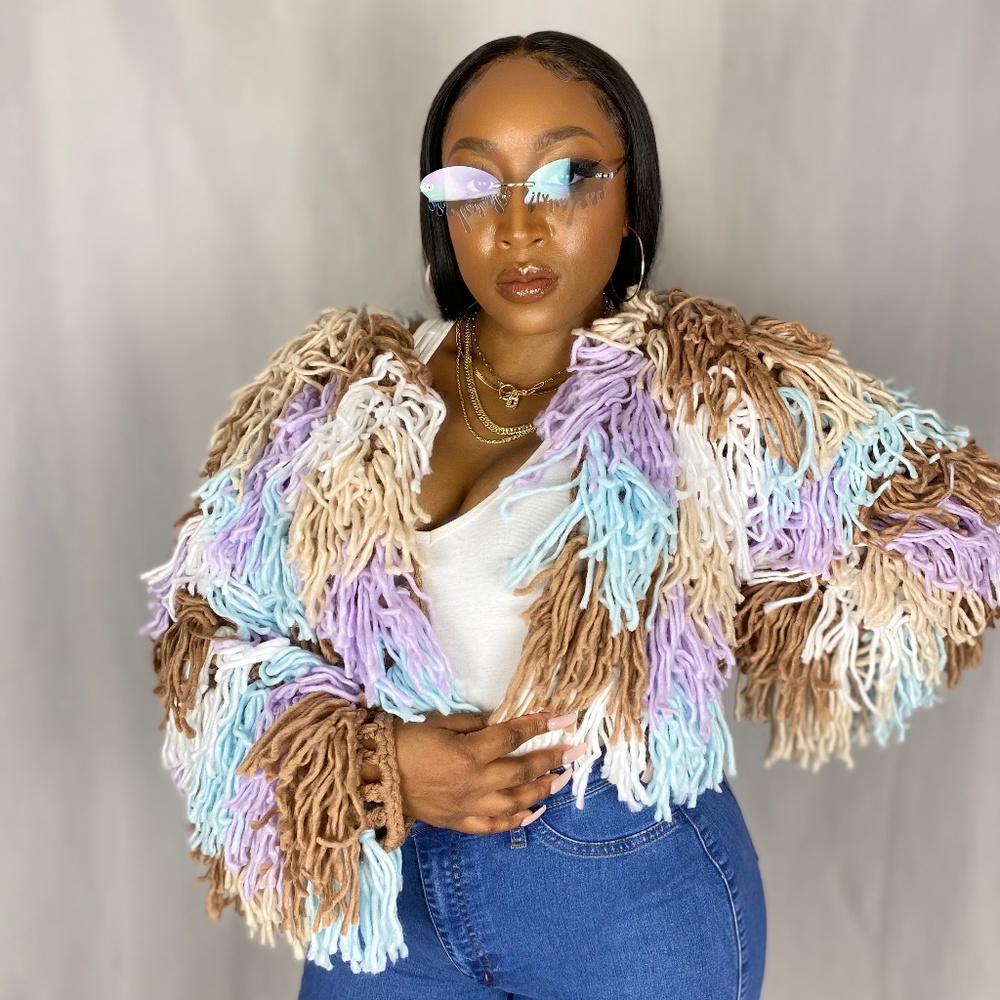 WOMENS COMFY & COZY FRINGE JACKET